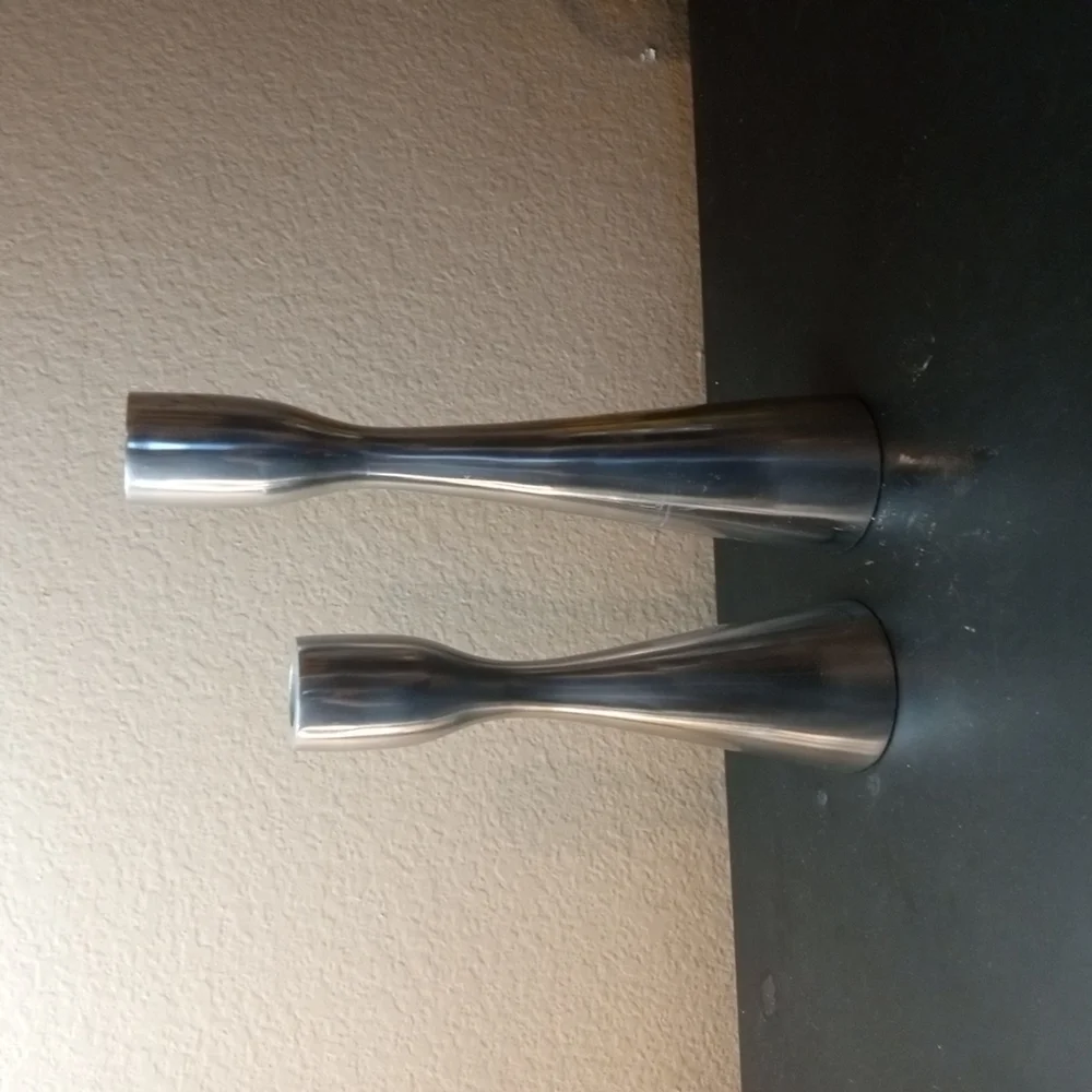 GORGEOUS Pair of Graduated West Elm Sculptural Candle Holders.